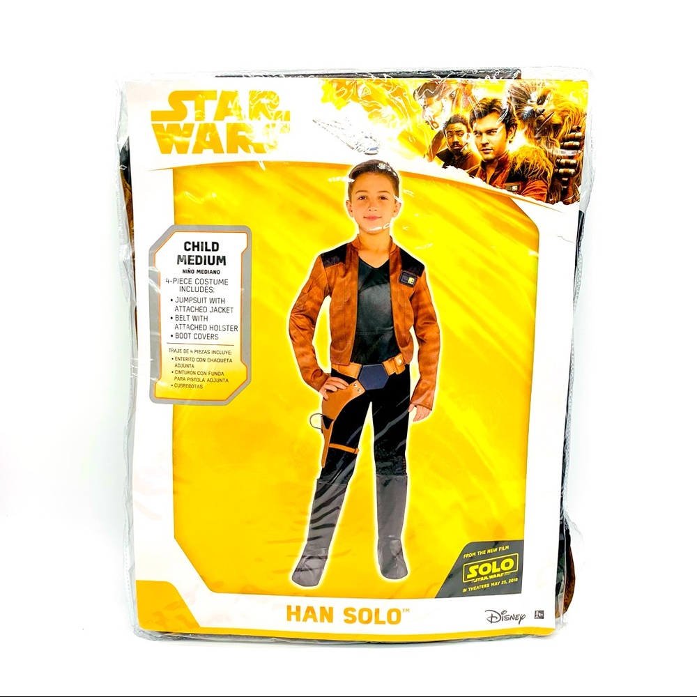Disney Star Wars Hans Solo Kids Costume Size Med Brand New